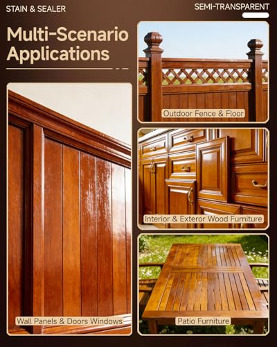 COATEZ Brown Walnut Wood Stain & Sealer in One - 6.35 Fl Oz, Indoor & Outdoor Finish
