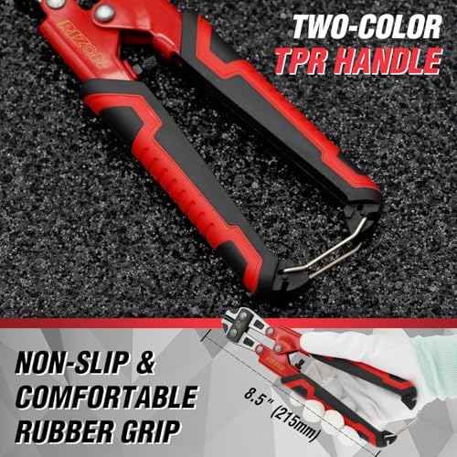 Rizom 8-inch Mini Bolt Cutter, Spring Loaded Wire Cutters Heavy Duty, CR-V Steel Blade for Wire, Cables, Chains, Small Screws