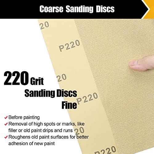 220 Grit Sandpaper, Sandpaper Assortment Sandpaper for Wood Metal Furniture Hand Sander Sand Paper Set Sandpaper Sheets Cut for Use 9" x 11"/12 Sheets