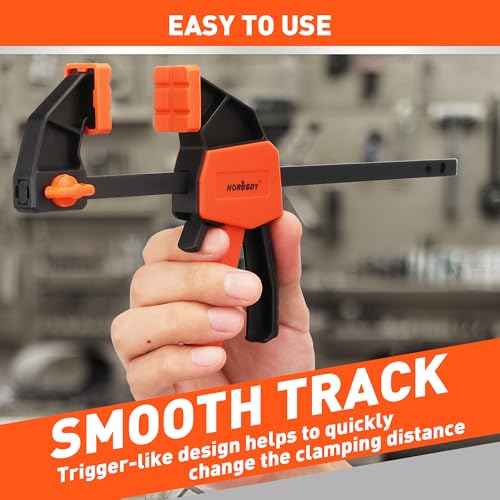 HORUSDY 6" Mini Bar Clamps for Woodworking - 2 Pack Quick Clamps F Clamp with 75 LBS Load Limit