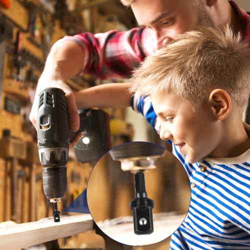 1/2 Impact Socket Adapter Set, 5PCS Black Drill Sockets Adapter 1/4 to 1/2 Drive Adapters Kit for Impact Driver Automotive DIY Extension Socket Bits Handle Nut Driver and Drills(1/2 Square Tip)