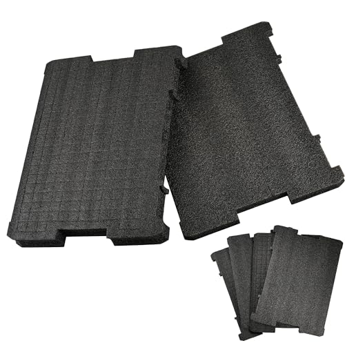 NBPLUS 4 Pcs Dwst88801 Tool Boxes Foam for Dewalt Tstak Organizer Packout Foam Insert DWST17808, DWST17807, DWST17805 Customizable, Durable & Tool Protective