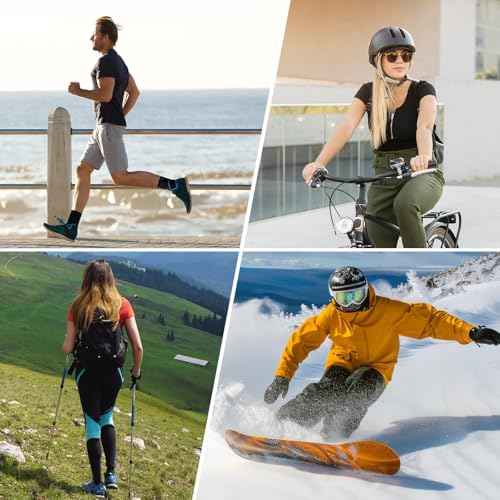 Ankle Brace for Sprained Ankle: Plantar Fasciitis and Achilles Tendonitis Relief, Heel Support for Men and Women with Strap for Foot Swelling and Compression (Single, Black Blue, Medium)