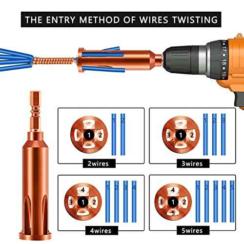 Universal Wire Twisting Tool Cable Wire Stripper and Twister Wire Stripping Tool for Electrician by Drill Driver or Manually (Brown)