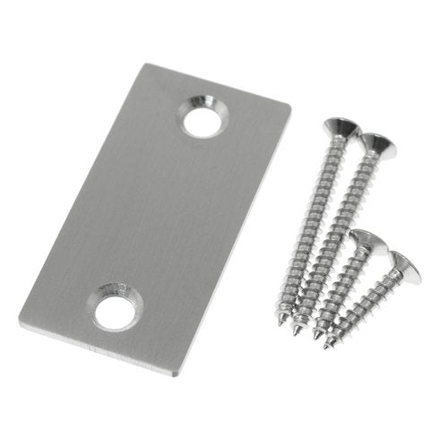 Maxmoral Door Hole Cover Plate Matching Screws Stainless Steel Door Edge Filler Plate Impact Blank Cover Latch Door Hole Repair Gasket for 1-1/8 in. Door Mortise Edge Filler Plate Silver