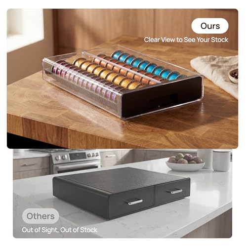 Vtopmart Black Vertuo Pod Drawer Organizer for Nespresso Vertuo Pods
