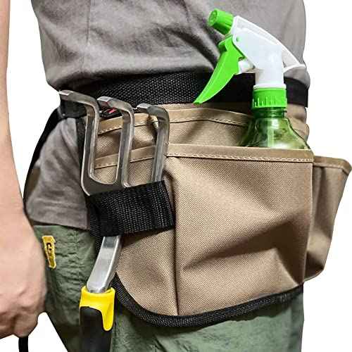PATILWON 13 Pocket Gardening Tool Waist Belt Bag Oxford Garden Work Apron with 2 Hanging Hole Adjustable Pouch for Men Women