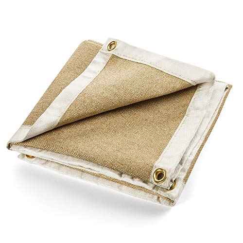 Waylander Svalinn Fiberglass Welding Blanket ? Flame Retardant Fabric Up to 1400¡ÆF; Heavy Duty Double-Sided Vermiculite Treated Fiberglass for Less Shed and Fierce Spark Protection (3' x 3', YELLOW)