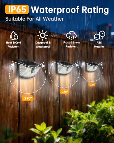 Aootek 6 Pack Solar Motion Sensor Lights Outdoor 120 LEDs Black, Waterproof