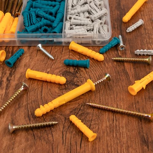 KURUI 270Pcs Drywall Anchors and Screws Assortment Kit - Gold & Silver Variants