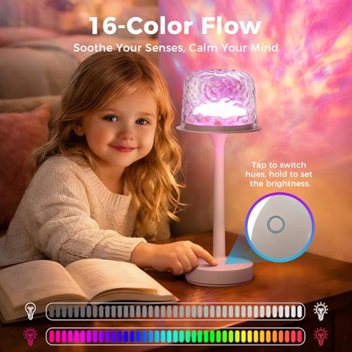 YJHAOTOU Waterproof Rechargeable LED Ocean Projector Lamp Set of 1 - Off-White