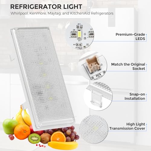 Refrigerator LED Light Replacement Kit - W10515058 + W10515057 (Kenmore/Whirlpool)