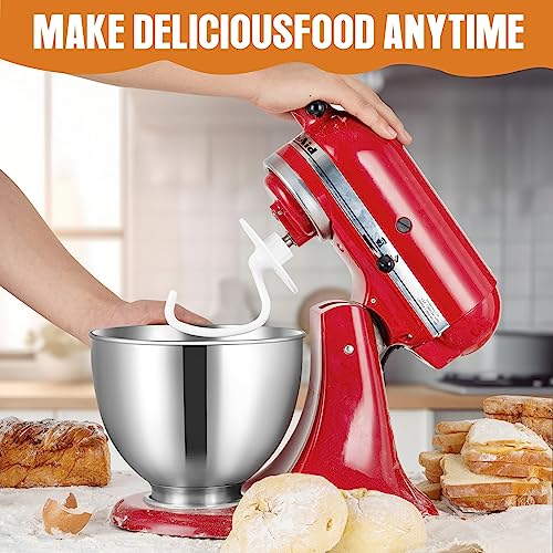 ABTER K45DH C-Shaped Coated Dough Hook for KitchenAid Mixers (K45, K45SS, KSM90, KSM150) 4.5/5.0 Qt Bowl - Dishwasher Safe