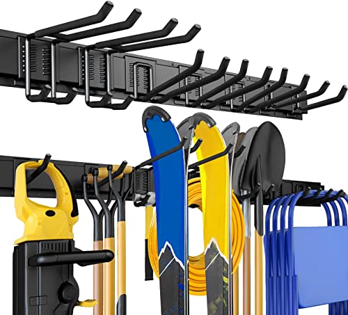 UUP 48-Inch Wall Mount Garage Tool Organizer with 3 Panels & 7 Hooks, Heavy Duty Storage Rack