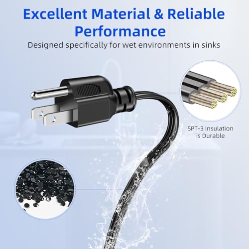 6 FT EZ Connect Power Cord for InSinkErator EZ Connect, Black — 6 Ft Power Cord (SZSDMY)