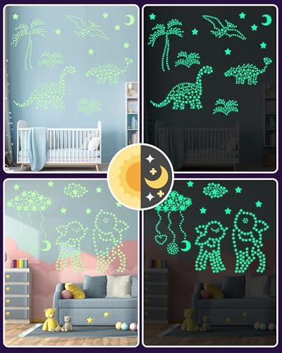 Green Glow in The Dark Stars Stickers for Boys Room Ceiling Decor - 200 Pieces