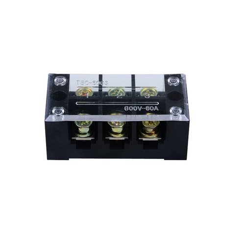 OFWAX TBC-6003 60A 3P 6 Screws Connector Terminal Block Board Wire Wiring Connectors Fixed Terminals Pin Line 3 Poles 0.5-6mm2