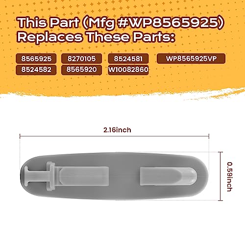 Dishwasher Rack Track Stop WP8565925 — Upper Rack Guide Rail Replacement for Whirlpool Maytag Kenmore