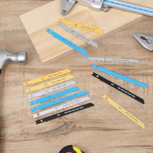 U-Shank Jig Saw Blade Set, 14 PCS Jigsaw Blades with Storage Case for Wood Plastic Metal Cutting Jigsaw Blades Set Fit Vast Majority U Shank Jigsaws(6T 8T 10T 14T 18T 24T 32T)