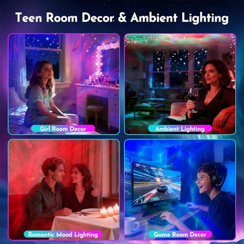 White Astronaut Galaxy Projector for Bedroom Decor, Night Light, Gifts