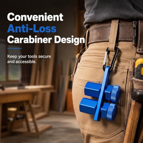 Blue Tall Stair Gauges for Framing Square with Holder & Hook | 2x 1.85x0.71in Stair Jig