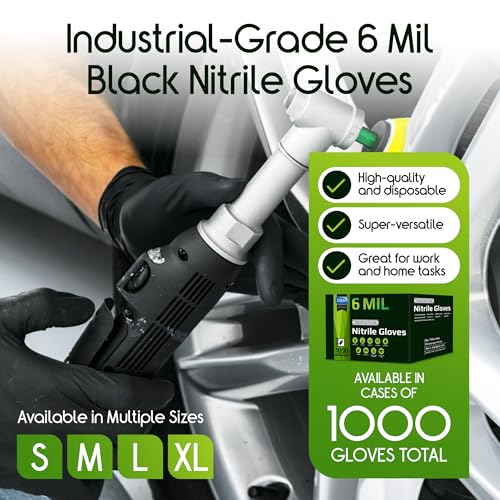 Inspire 6 Mil Heavy Duty Nitrile Gloves XL Disposable Latex-Free Work Gloves