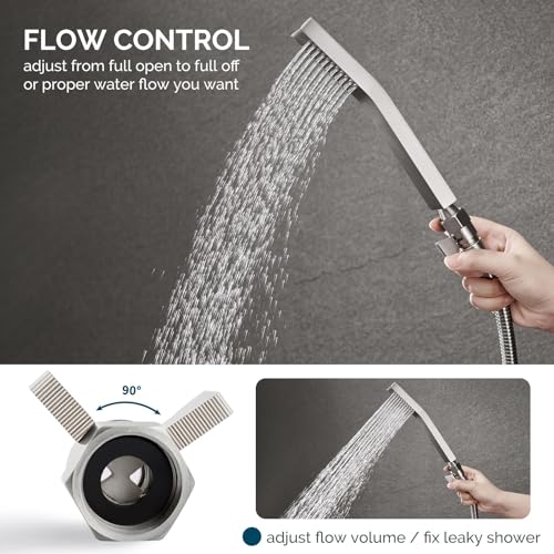 Angle Simple Brushed Nickel Shower Valve with Flow Restrictor & Shut Off - Model 1