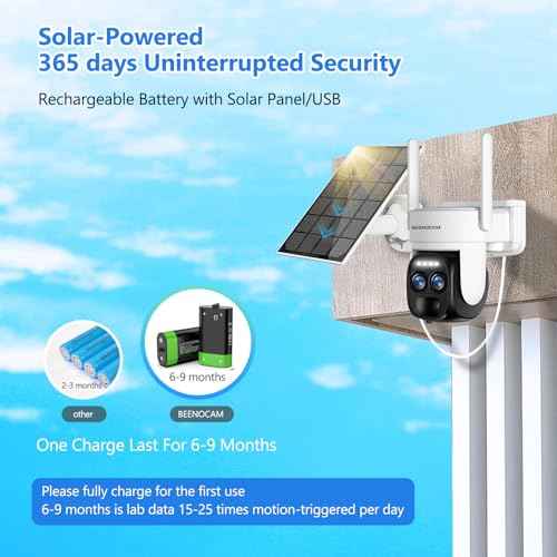 [ 8X Zoom ] 4K 5Dbi Security Cameras Wireless Outdoor, Battery Powered Solar Security Camera Outdoor 360¡Æ PTZ WiFi Camera with Spotlight Siren, Motion Detection,Color Night Vision,2.4/5GHz,Alexa