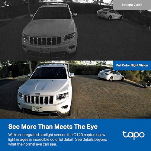 Tapo 2K+ Indoor/Outdoor Wired Security Camera C120 - White 1-Pack