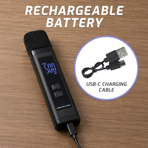 DANOPLUS Portable Decibel Meter 30-130dB Digital Sound Level with USB Rechargeable