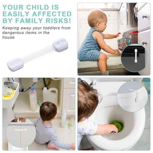 Cabinet Locks Baby Proofing -£¨12 Pack£© Child Proof Cabinet Locks£¬Fridge£¬Oven £¬Toilet Seat£¬ Kitchen£¬Cupboard Appliance£¬Child Proof Door Lock - Multi Purpose Adjustable Strap No Drill No Screws