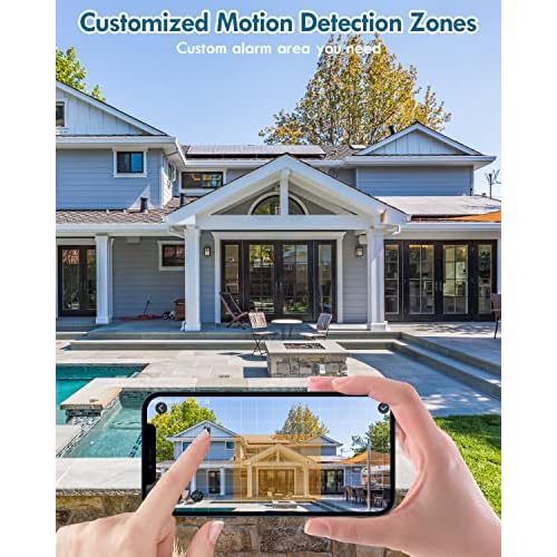 Solar Security Cameras Wireless Outdoor, 2K PTZ Solar Cameras for Home Security, 2.4G Wi-Fi Outdoor Camera Wireless with PIR, Color Night Vision, 2-Way Talk, 4dbi, Spotlight/Siren