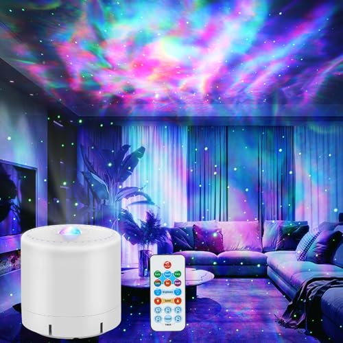 HERHOTER 3in Galaxy Star Projector with Timer & Remote for Bedroom & Party Decor