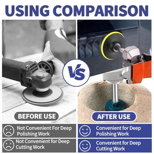 Angle Grinder Extension Rod 3/8" M10 Thread Shaft Connecting Kit 8PCS for 100 Type Angle Grinder & Polisher Attachments with Fixed Wrench, Converter Female to M10 Male and Flange Nut Set