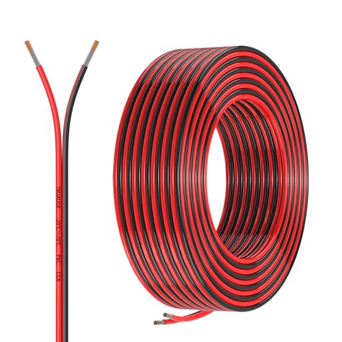 30FT 18 Gauge Electrical Wire Kit - Red & Black Low Voltage CCA Copper Clad Aluminum for Car, LED, Lighting