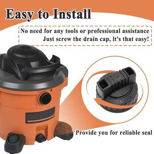 47922 Drain Cap for Wet/Dry Vacuum Cleaner, Vacuum Replacement Part, Dust Collector Accessory, 1.97'' ID