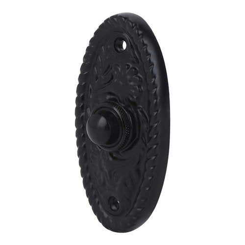 STALLION HARDWARE Iron Bell Push Button - Black Powder Coat Door Chime for Classic Entryways, Durable Hardwired Design, Perfect for Modern & Classic Homes