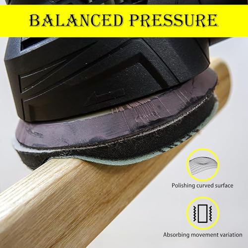 5 Inch 8 Holes Soft Density Interface Pads Hook and Loop Sponge Cushion Buffer Round Backing Pad Foam Sanding Pads for Orbital Sander(4 Pack)