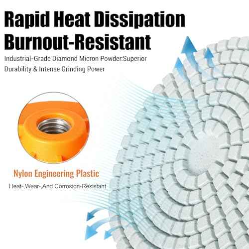 4" Diamond Polishing Pads for Angle Grinder 5/8"-11 UNC, Concrete & Stone Polishing Pads for Granite, Marble, Tile, Quartz, Glass, Ceramic - Wet/Dry Use Diamond Sanding & Edge Trimming Discs