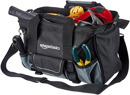 Amazon Basics Small 12-Inch Durable Tool Storage Bag with 16 Pockets