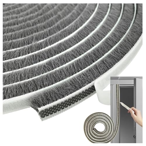 Self-Adhesive Weather Stripping Seal for Sliding Windows & Doors, 16.5ft Gray – 11/32 inch Brush Variant