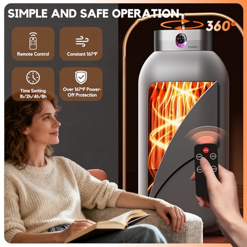 CinGiiCo Grey Portable Clothes Dryer with Remote, 12 Items Capacity, Energy Saving, Low Noise