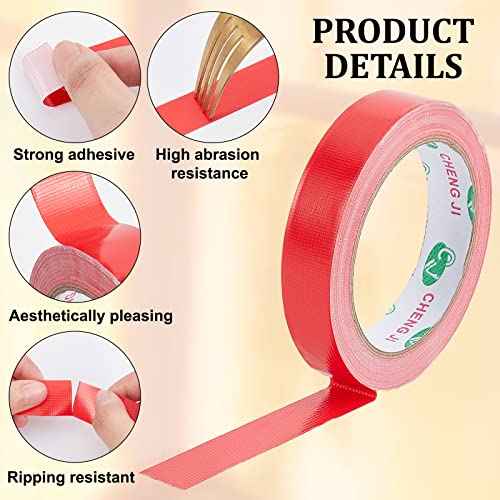GORGECRAFT 3/4 Inch x 65.6ft Bookbinding Repair Tape Red Fabric Tape Adhesive Duct Tape Safe Cloth Library Book Seam Sealing Craft Tape for Bookbinders Hinging Sofa Cord Cable Webbing Repair