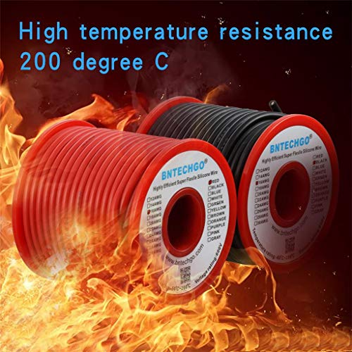 BNTECHGO 16 AWG Silicone Wire 50ft Red & Black - Flexible Tinned Copper Cord