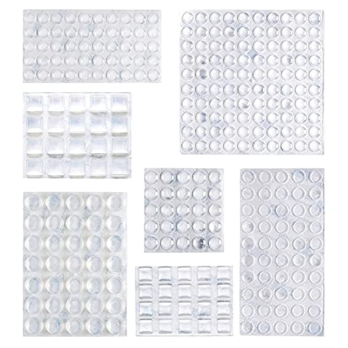 Clear Self-Adhesive Rubber Bumpers for Cabinets & Drawers, 300 Pcs