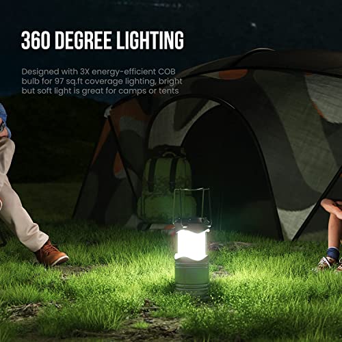 Lichamp Dark Gray LED Camping Lantern 4 Pack Portable Collapsible Emergency Light