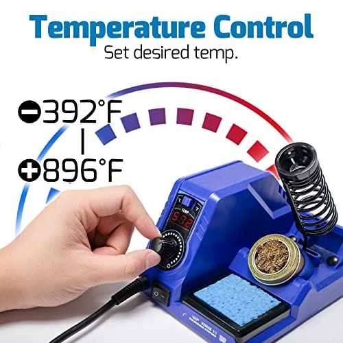 WEP 926LED V3 Soldering Station 130W MAX Soldering Iron Kit with Solder Wire, 5 Soldering Tips, Tweezers, Solder Sucker, Tip Cleaner, Temperature Control, Sleep Mode, C-F Conversion