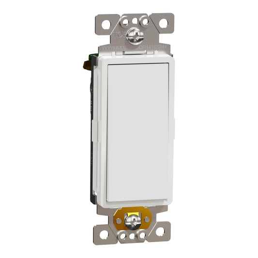 Square D by Schneider Electric X-Series 1 Way Rocker Light Switch, Single Pole Light Switch, Modular Design for Easy Color Upgrades, 1 Gang, 15 Amp, 120/277V, UL Listed, White (SQR14101WH)