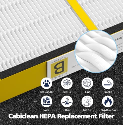 Cabiclean FLT4825 HEPA Filter B Replacement for AC4825/AC4825E - 4 Filters + 8 Carbon Pre-Filters