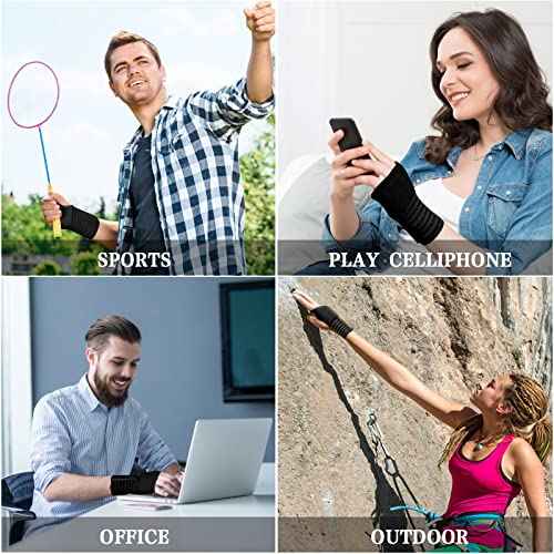 Wrist Brace, 2 Pack Elastic Wrist Support with Strap, Wrist Compression Wrap Adjustable Wrist Strap Relieves Wrist Pain, Tendonitis, Sports Use for Men and Women, Right & Lef(Black)